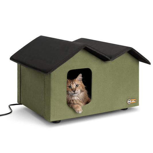 Artsuppl Elevated Outdoor Kitty House Extra-Wide (Heated or Unheated)
