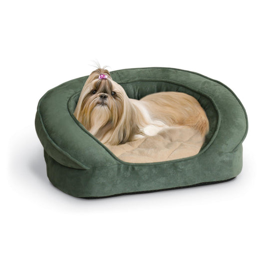 Deluxe Ortho Bolster Sleeper Green Paw Print